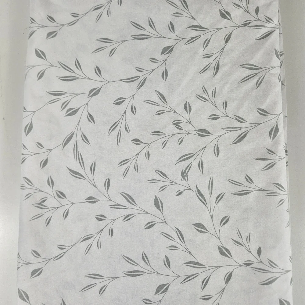 Member's Mark KING 2pc Soft Washed Sheet Bedding Set Soft Silver Botanical Leaf